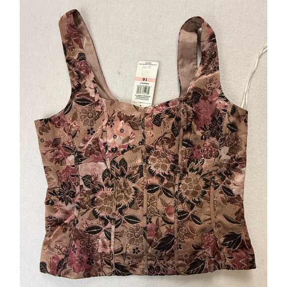 Bandolino Y2K Coquette Corset Top Floral Lace Fairycore Romantic Grunge‎ Sz 10 - Picture 1 of 11